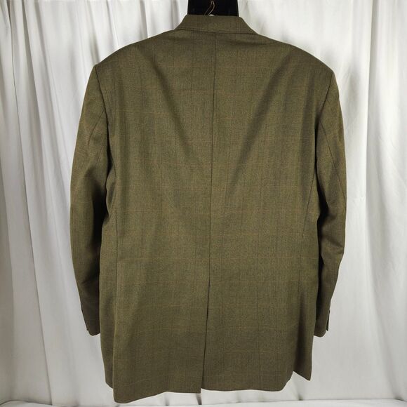 Vintage Chaps Ralph Lauren Mens 46R Khaki Tan Two Button Sports Coat Blazer - Picture 2 of 12